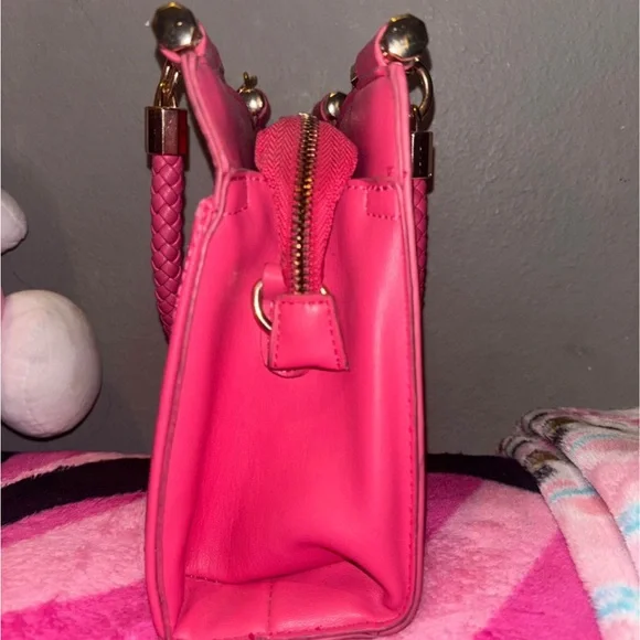 Bebe Fuchsia Quilted Satchel - Picture 3 of 3